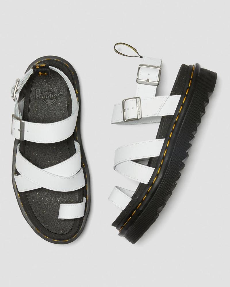 Dr Martens Avry Hydro Leren Gladiator Sandalen Dames Wit | NL 497PJJ